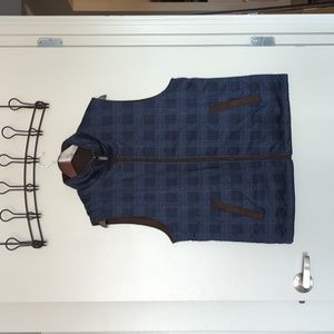 Johnston and Murphy Blue and Brown Reversible Vest, Large